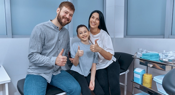 Family at the diagnostics clinic
